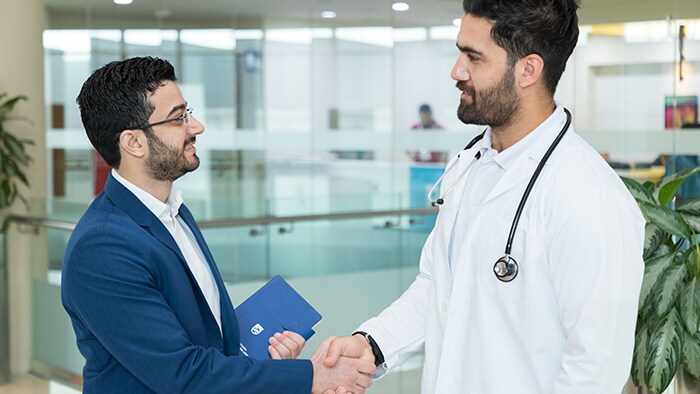 Doctor shaking hand