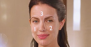 الخطوة 2 تقسيم الوجه إلى 3 مناطق