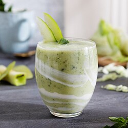 Iceberg lettuce cucumber with mint