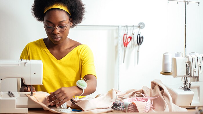 Female sewing